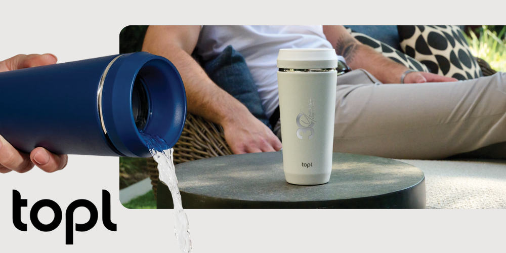Topl tumbler with 360 pour lid