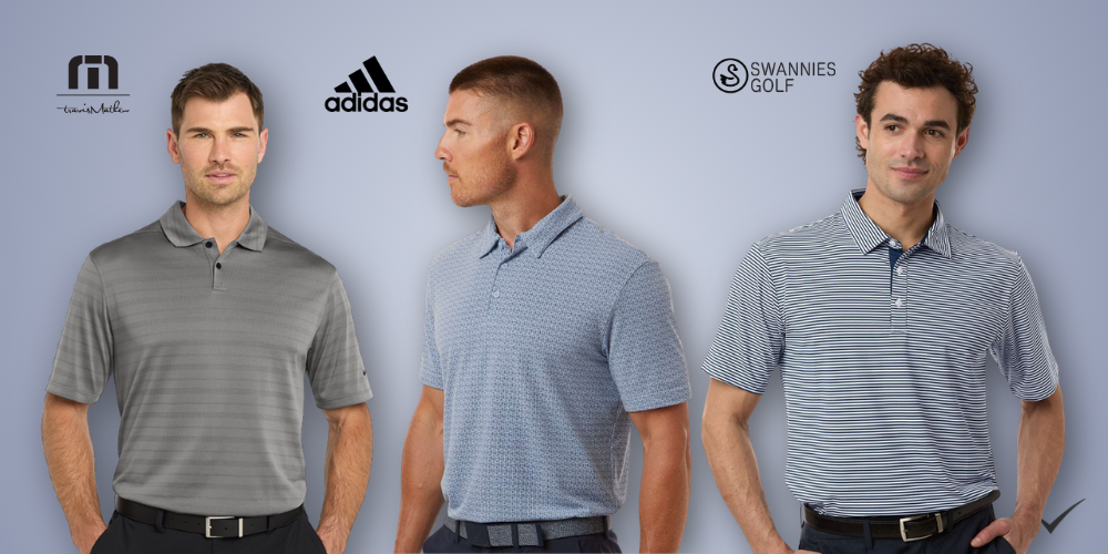 corporate logo branded patterned polos