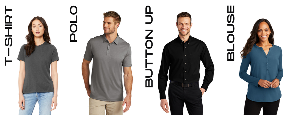 different types of tops for promotional branding