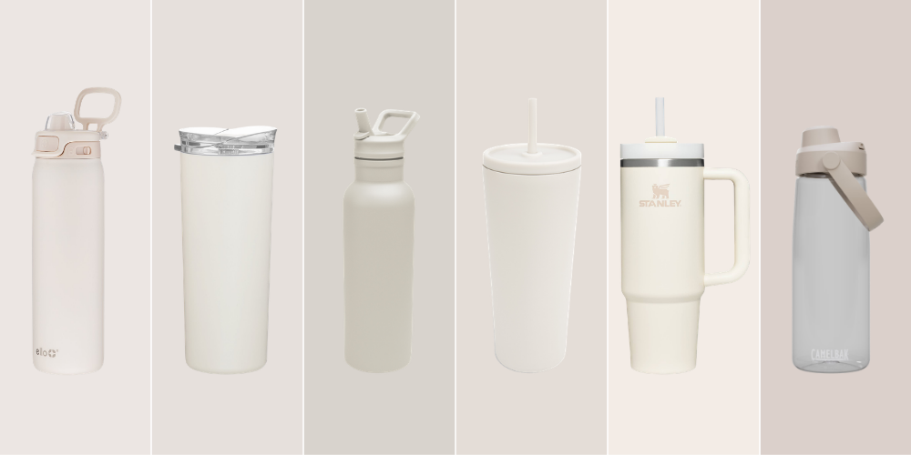 popular drinkware styles in cloud dancer