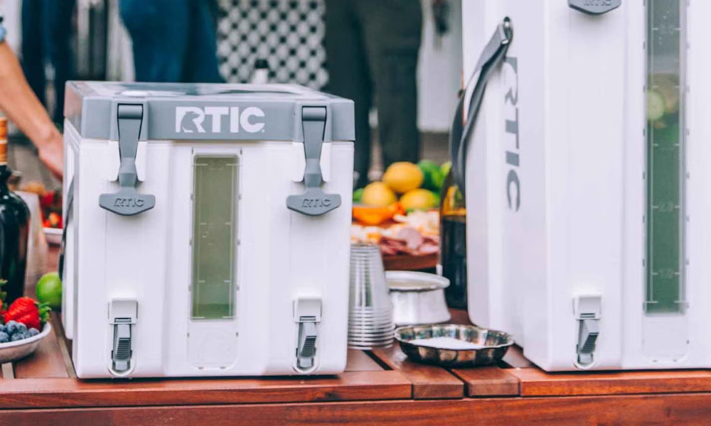 rtic halftime cooler with drink dispensers