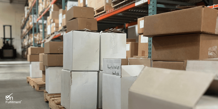 storing marketing material on pallets as the company grows