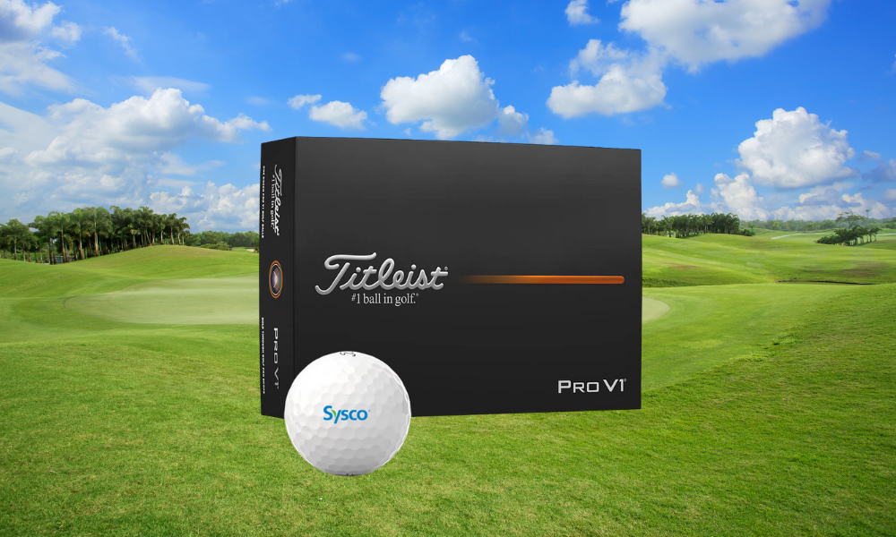 titleist pro v1 golf balls with corporate logo