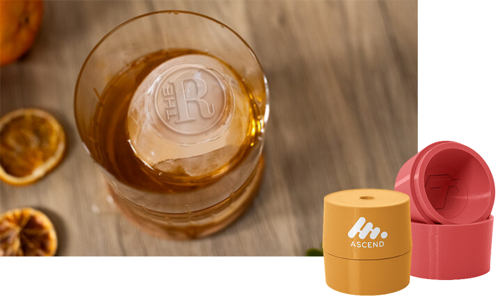 PMS custom silicon whiskey ball mold with logo